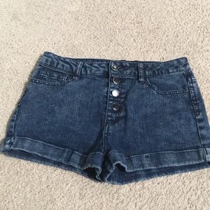 4 button jean shorts